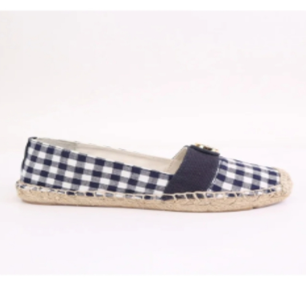 Tory Burch Beacher Brigh Navy Espidrilles Flats Jute Leather Designer #715 - Picture 13 of 16